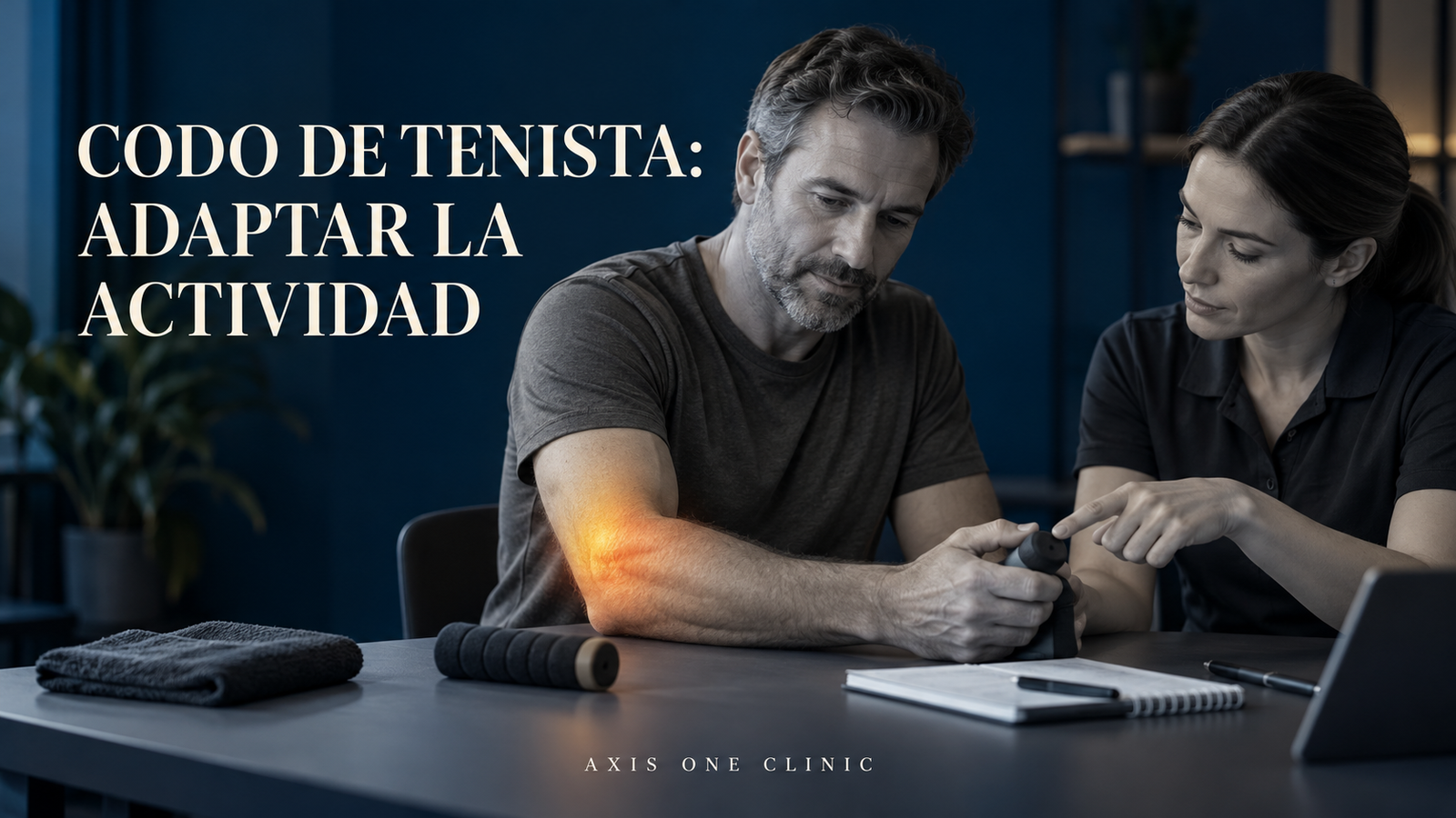 Persona revisando con un profesional cómo adaptar una tarea de agarre