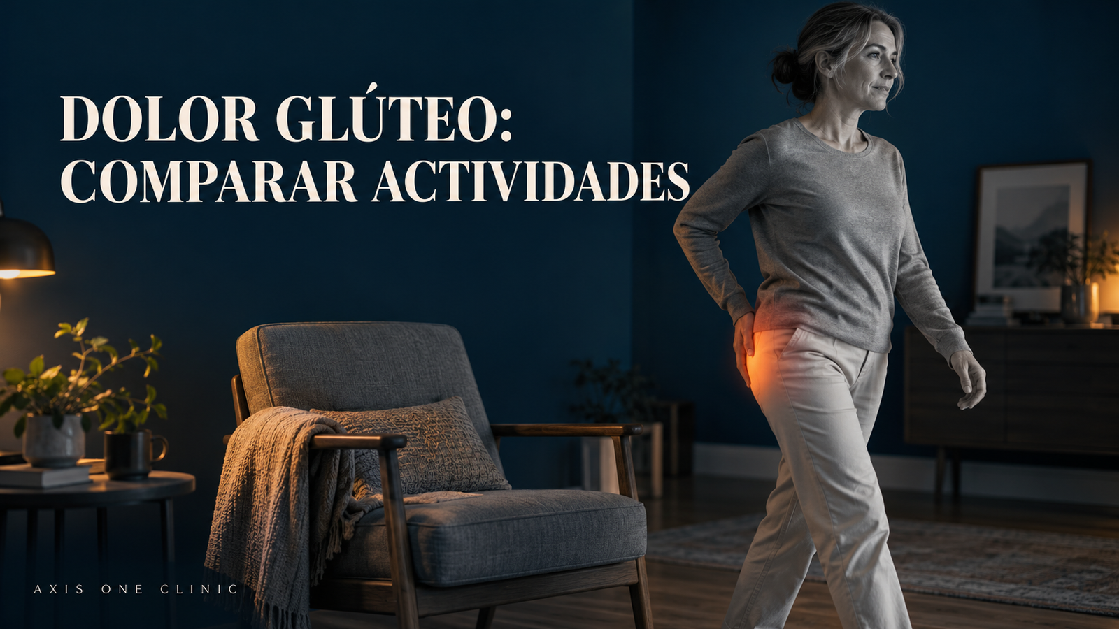 Persona comparando cómo responde el glúteo a las actividades