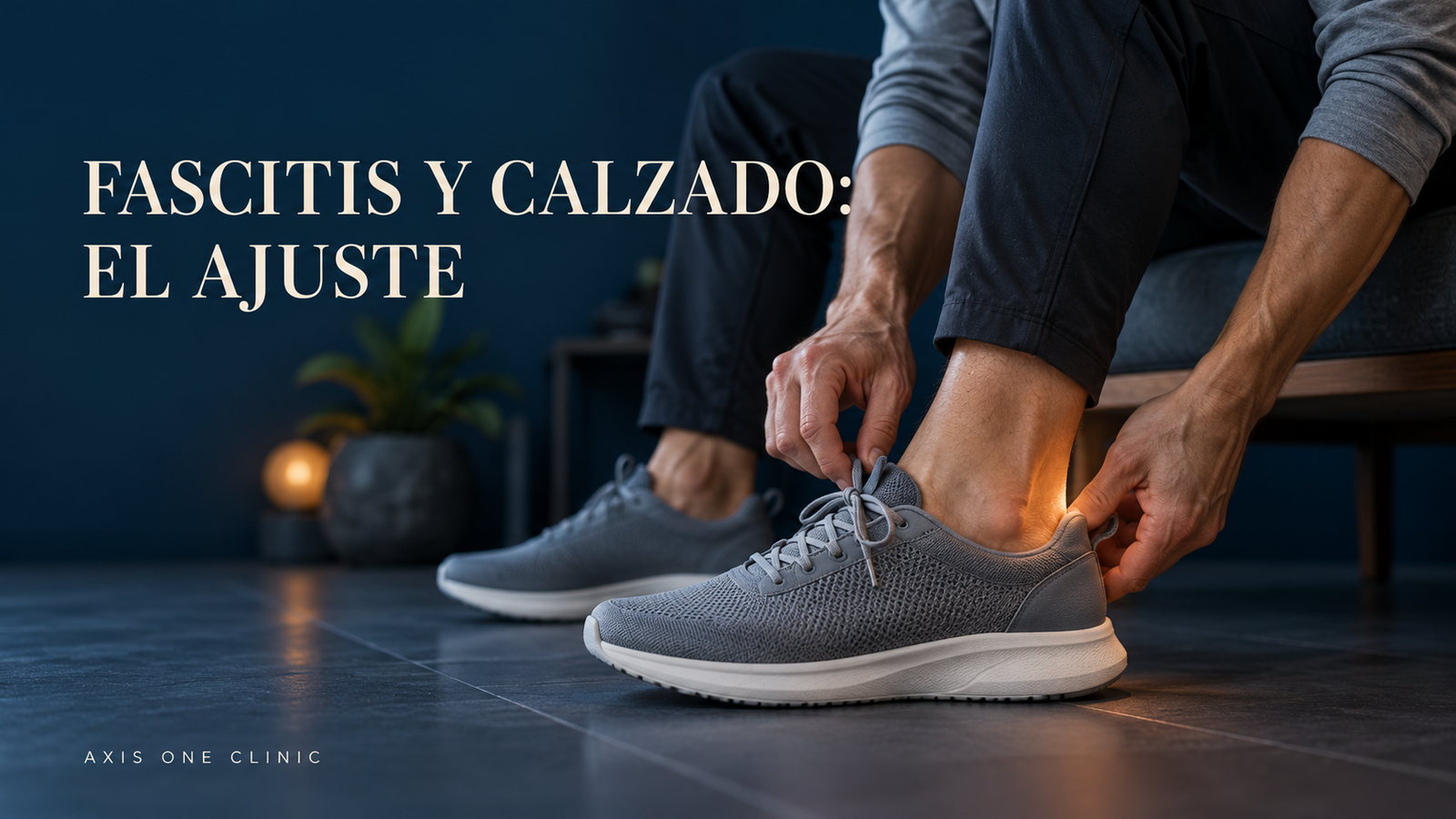 Persona comprobando el ajuste del calzado en el talón