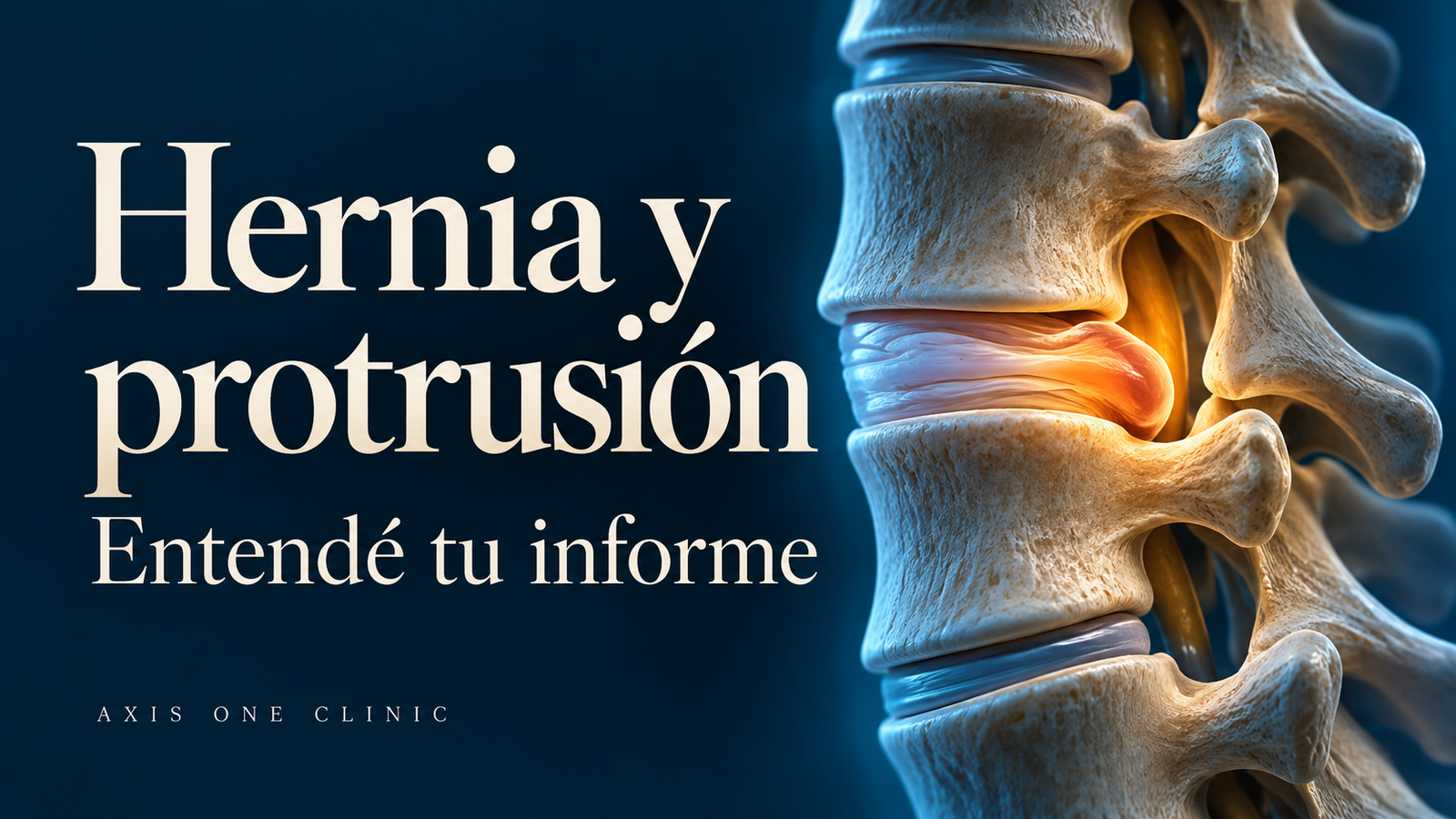 Ilustración conceptual de la región lumbar para explicar la hernia y la protrusión discal