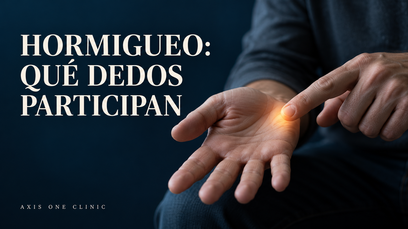 Mano con los dedos señalados para describir el hormigueo