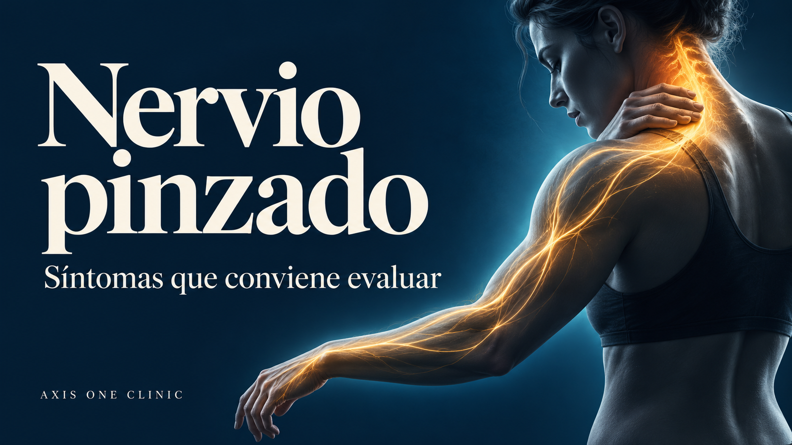 Nervio pinzado: cuello y hombro resaltados para ilustrar síntomas que requieren evaluación