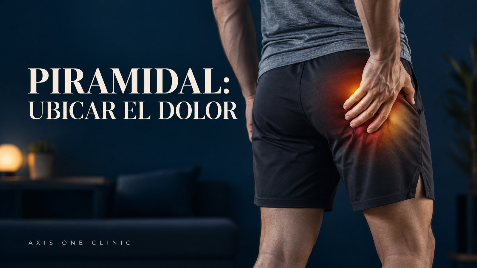 Persona señalando la zona del glúteo para ubicar el dolor piramidal